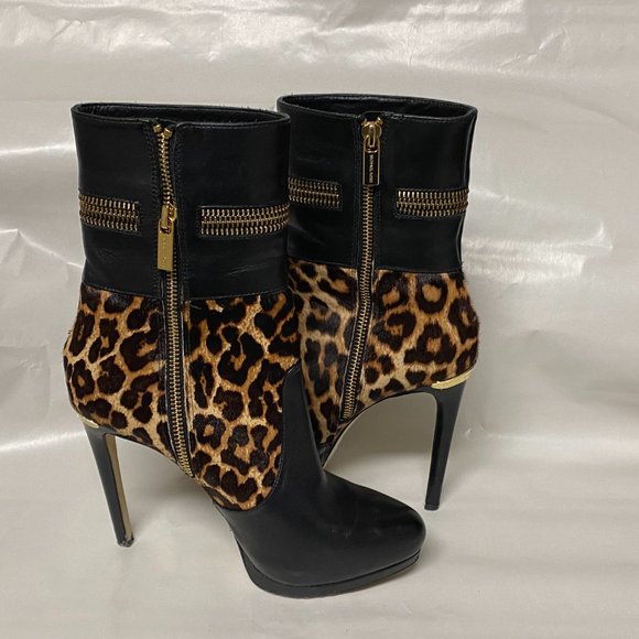 Michael Kors Black, Gold and Animal Print Bootie - Picture 15 of 15